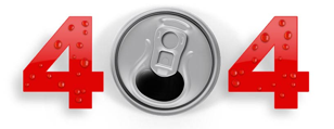 404 logo- the 0 is an areal view of an open can