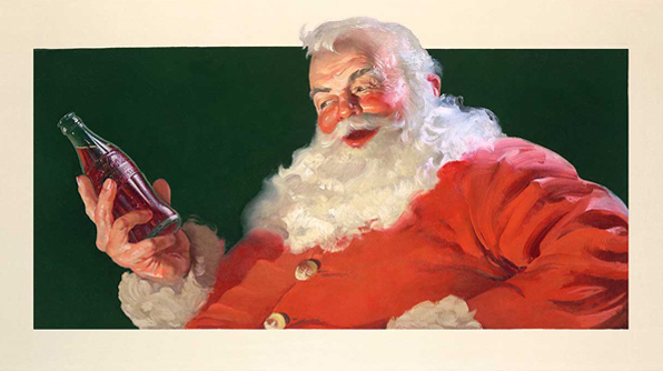 An old Coca-Cola advertisement of Santa Claus